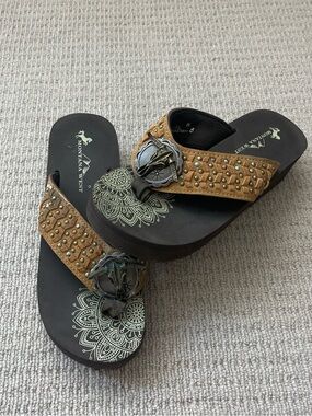 Montana West Brown Platform Sandals